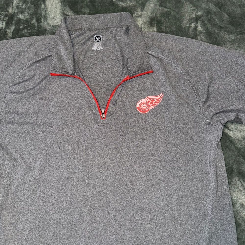Knights Apparels NHL Detroit Red Wings Jacket Mens XL Gray Long Sleeve 1/4 Zip
